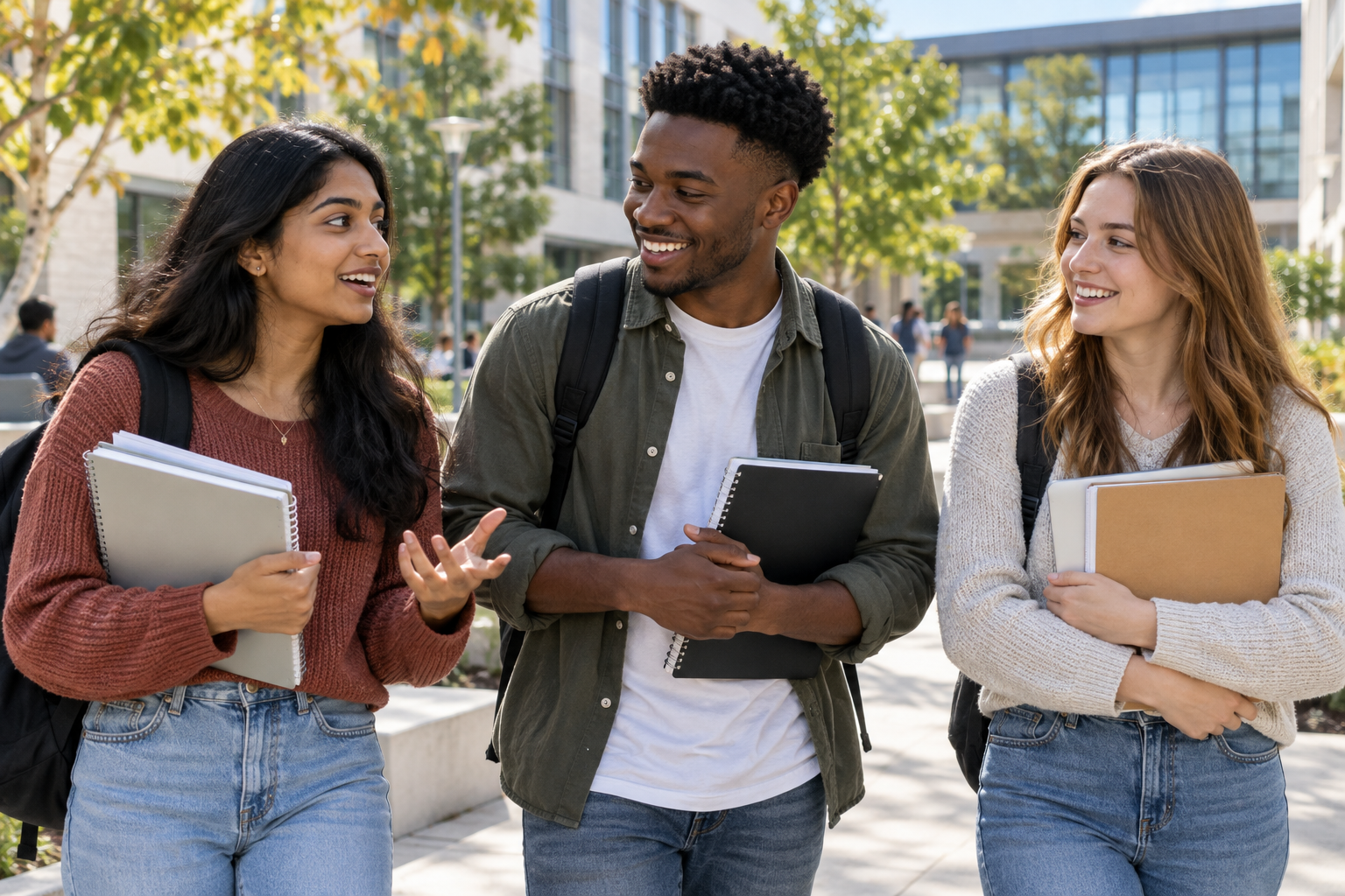 Students on a university campus